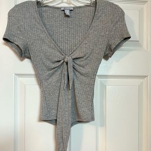 Grey short sleeved body suit